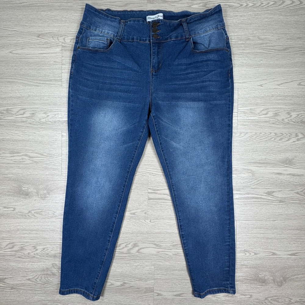 Honey‎ & Bristle Women's Skinny Jeans Blue 20W High Rise Stretch Denim Pants
